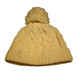 Aran sweater market cream beanie knit hat wool